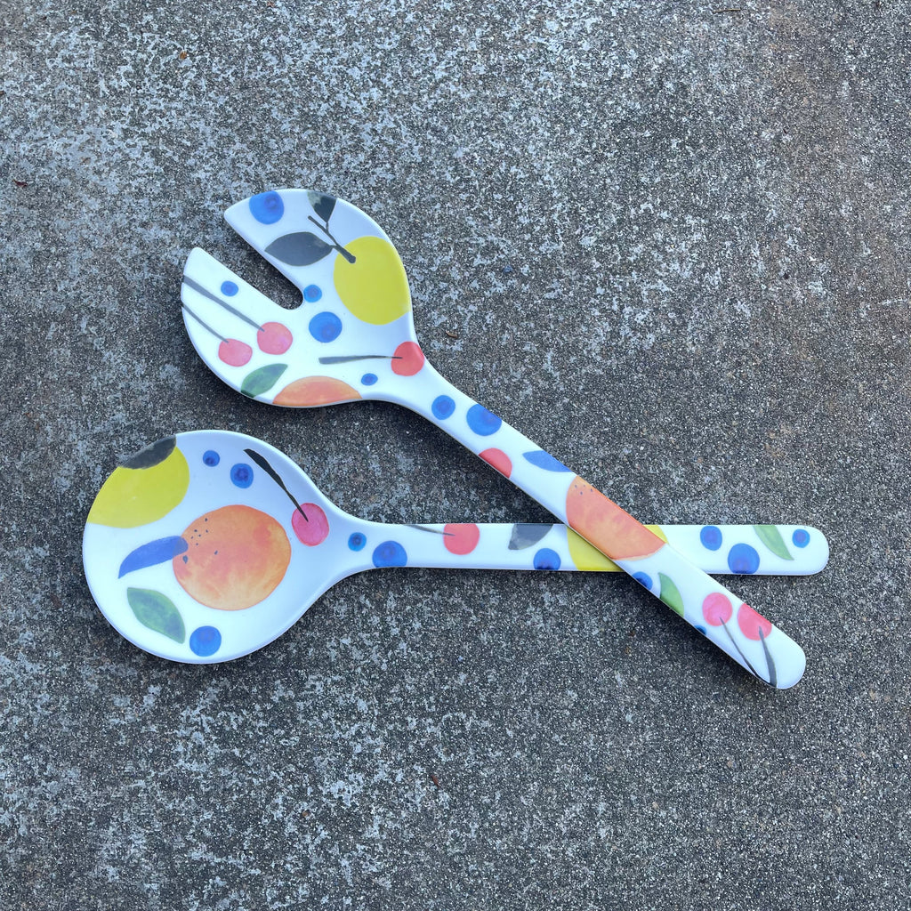 Fantastical Fruit Melamine Salad Bowl & Servers