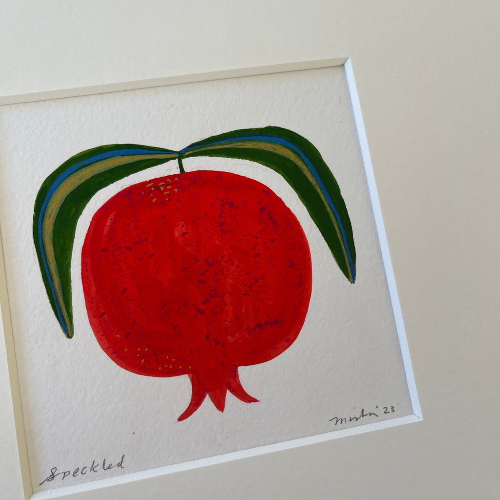 SALE Speckled Pomegranate / original matted painting
