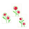 Green Pink Roses / handmade, cut-paper greeting card