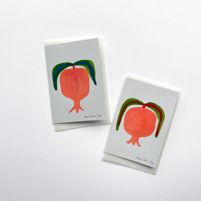 "Hanging Pomegranate", Single Hand-Painted Mini Card