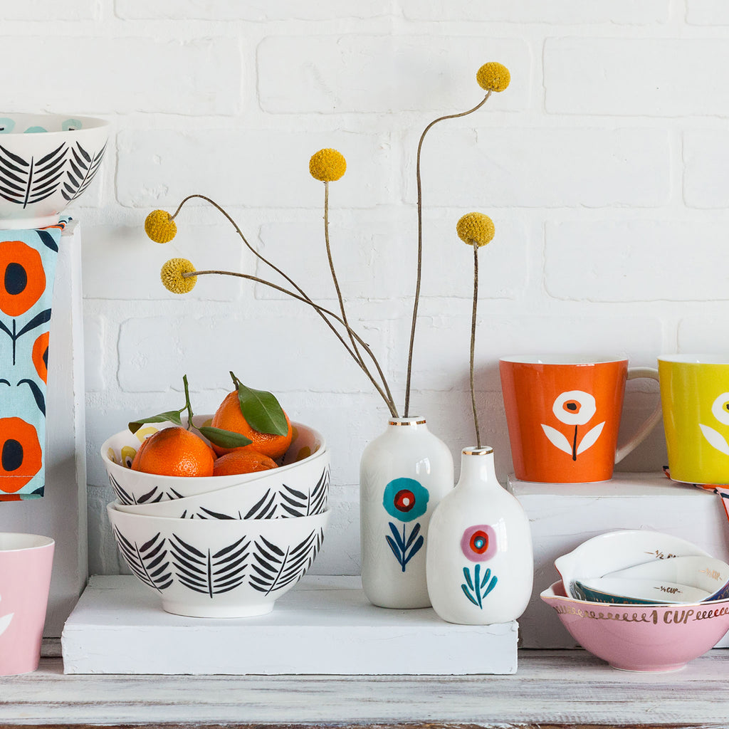 Mod Poppies Ceramic Bowls by Misha Zadeh for 180 Degrees