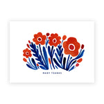 New! Orange Flowers / Boxed Thank You Note Cards