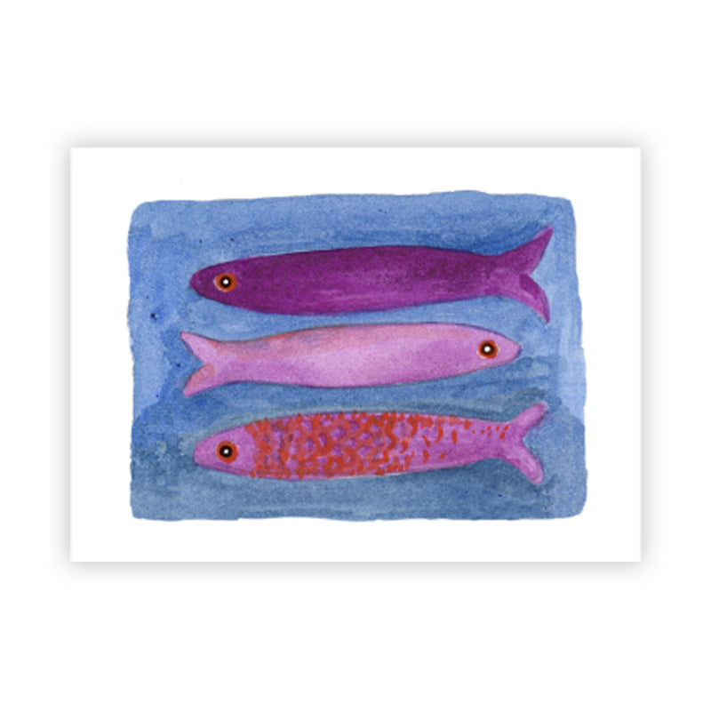 New! Purple Sardines / Boxed Note Cards