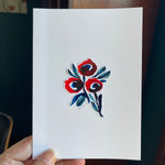 Three Poppy Problem /  handmade, full-sized card
