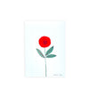 SALE Red Poppy, Sage Leaves /  handmade full size card