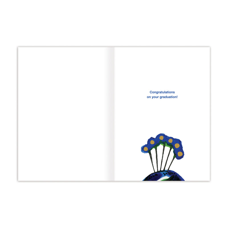 New! Peacock Graduation Card