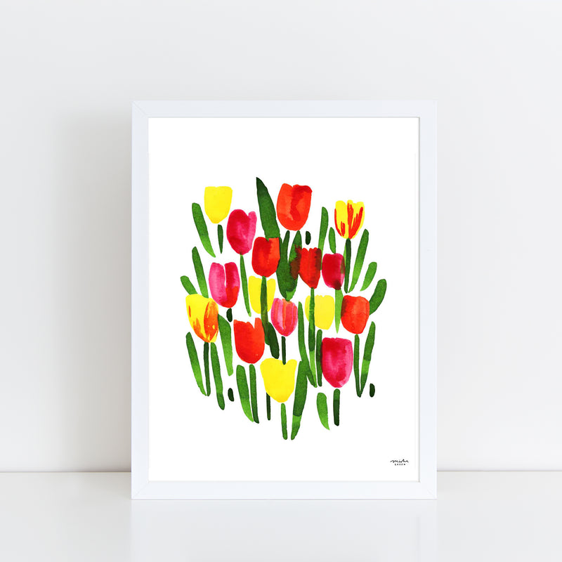 Colorful Tulips Art Print