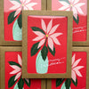 Retro Poinsettia / Boxed Holiday Cards