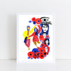 New! Dancers and Lovers with Poppies and Eyes / Art Print