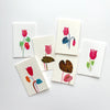Sets of Six Hand-painted and collaged Mini Cards