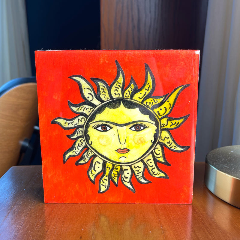 New! Khorshid Khanoum, Persian Sun Lady on Wood Panel