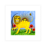 Lion, Sun, & Poppies / Art Print