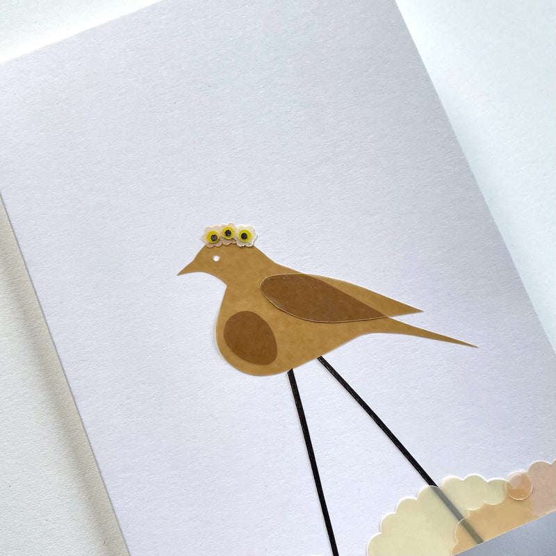 New! Mama Bird / handmade, cut-paper greeting card