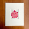 "November Pomegranate, No. 5", Matted Original Gouache Painting