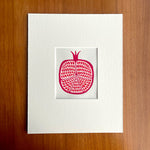 "November Pomegranate, No. 5", Matted Original Gouache Painting