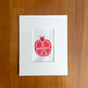 "November Pomegranate, No. 6", Matted Original Gouache Painting