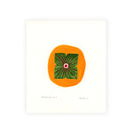 Matted "Persimmon No. 5" /  Original Acrylic Gouache on Paper Painting