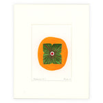 Matted "Persimmon No. 5" /  Original Acrylic Gouache on Paper Painting