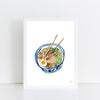 Blue & White Ramen Bowl / Art Print