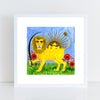 Lion, Sun, & Poppies / Art Print