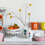 Mod Poppies Ceramic Bowls