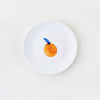 Misha Zadeh Fantastical Fruit 7 inch Melamine Plate Series for 180 Degrees. Closeup of Orange plate