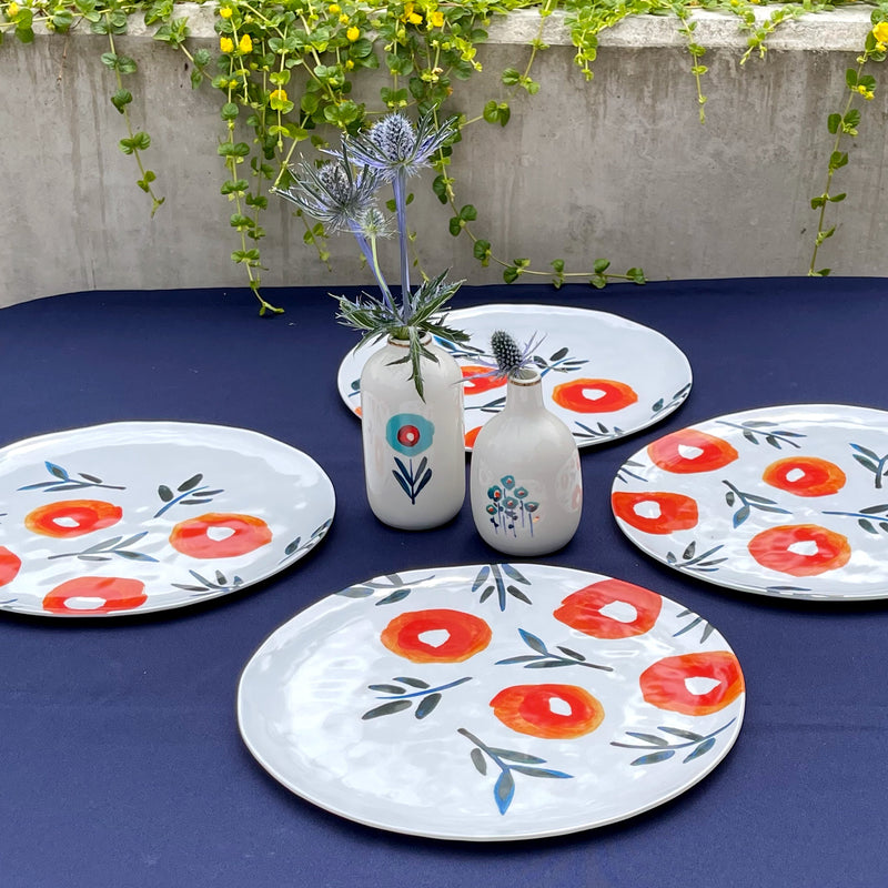 Inky Poppies "Handmade" 11 inch Single Melamine Plate/Platter