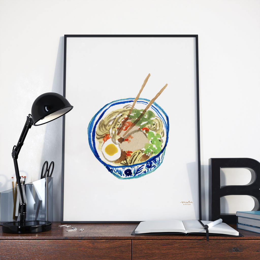 Blue & White Ramen Bowl / Art Print