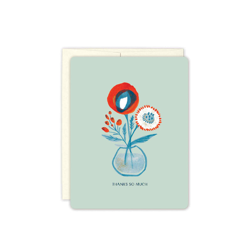 Poppy Vase Boxed Thank You Note Cards