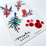 Closeup of Misha Zadeh Branches and Berries Sticker Set on a white background