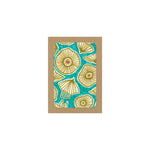 New! Gold Poppies on Aqua Note Card Set