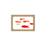 Red School of Fish blank note cards by Seattle artist Misha Zadeh