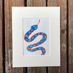 Stylish Snake / original matted painting