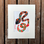 Stylish Snake / original matted painting