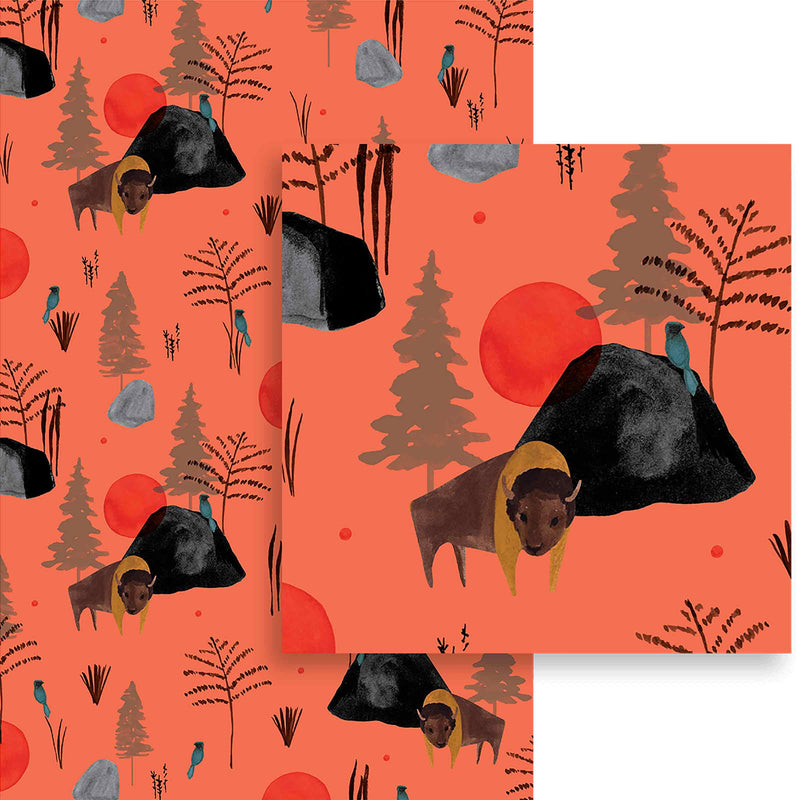Misha Zadeh Sustainably Printed Wild World Gift Wrap Suite for Hemlock Printers
