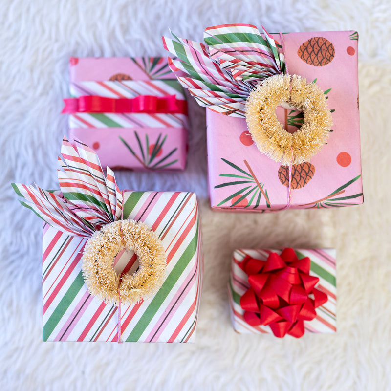 Sweet Pink Holiday Gift Wrap