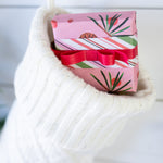 Pink Pinecone & Candy Cane Stripes /  Winter Holiday Gift Wrap Set