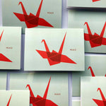 Red Origami Crane Peace Cards by Misha Zadeh