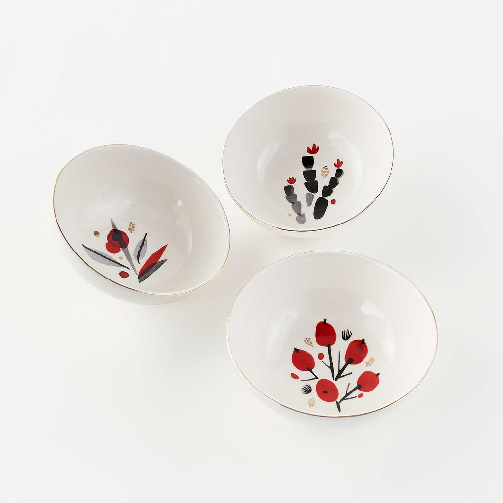 Misha Zadeh Winter Berries Ceramic Bowls