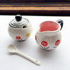 New! Mod Poppies Creamer & Sugar Bowl w/Spoon
