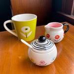 Mod Poppies Creamer & Sugar Bowl w/Spoon