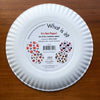 Back side of Misha Zadeh for 180 Degrees 9 inch melamine paper plates. It's not paper!
