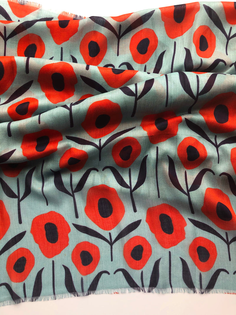 Country Poppies Modal Scarf