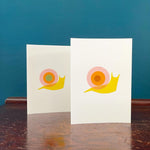 Snail, handmade, cut-paper greeting card